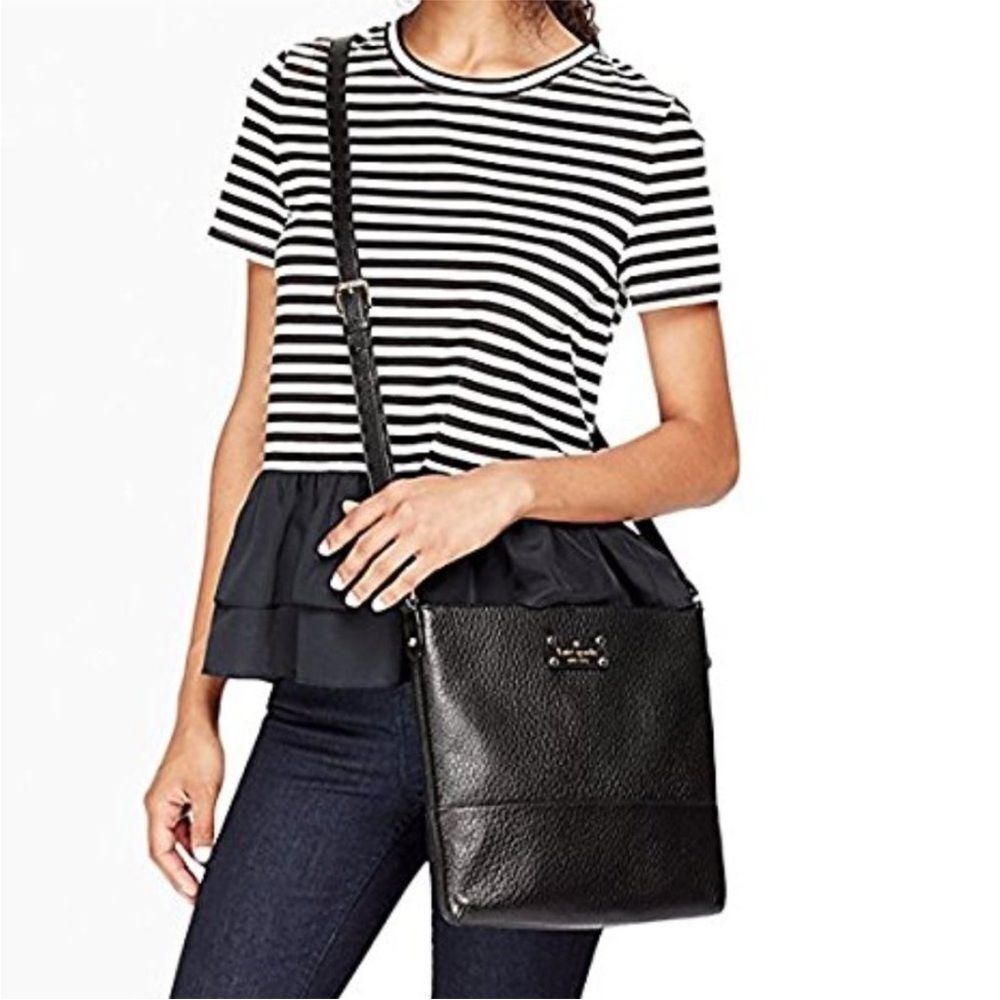 Kate Spade Cora Southport Ave Pebbled Leather Crossbody – Black